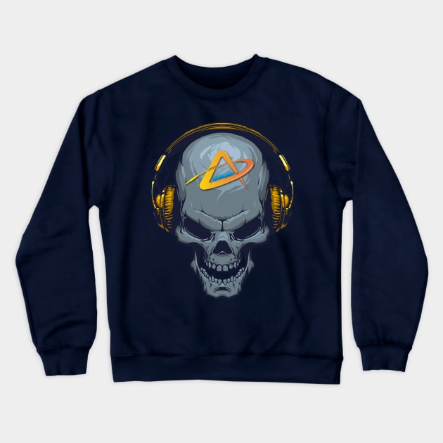 Audiobook Skull Crewneck Sweatshirt by SSArt